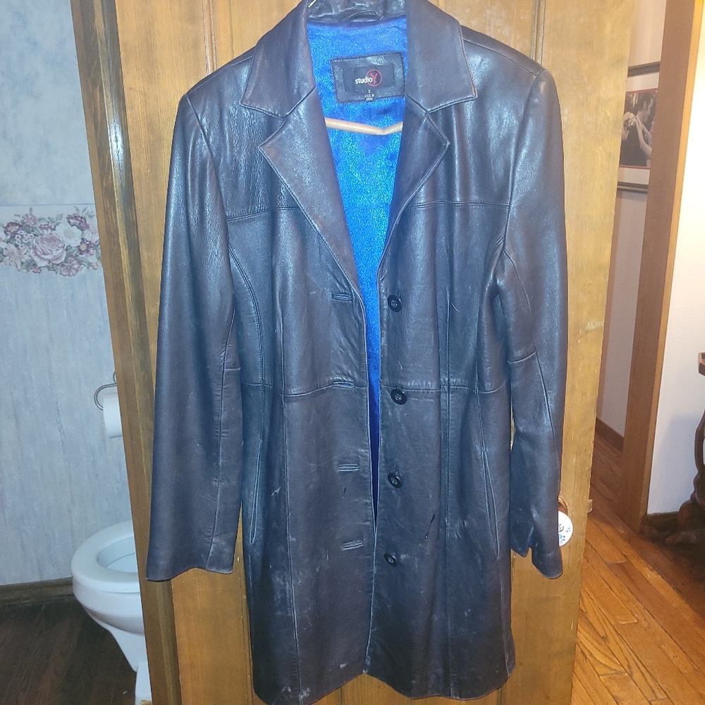 Leather coat